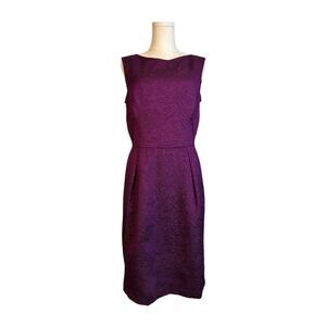 Escada Damalis Silk Jacquard Cocktail Dress Purple Amethyst Size 38 US 8 EUC